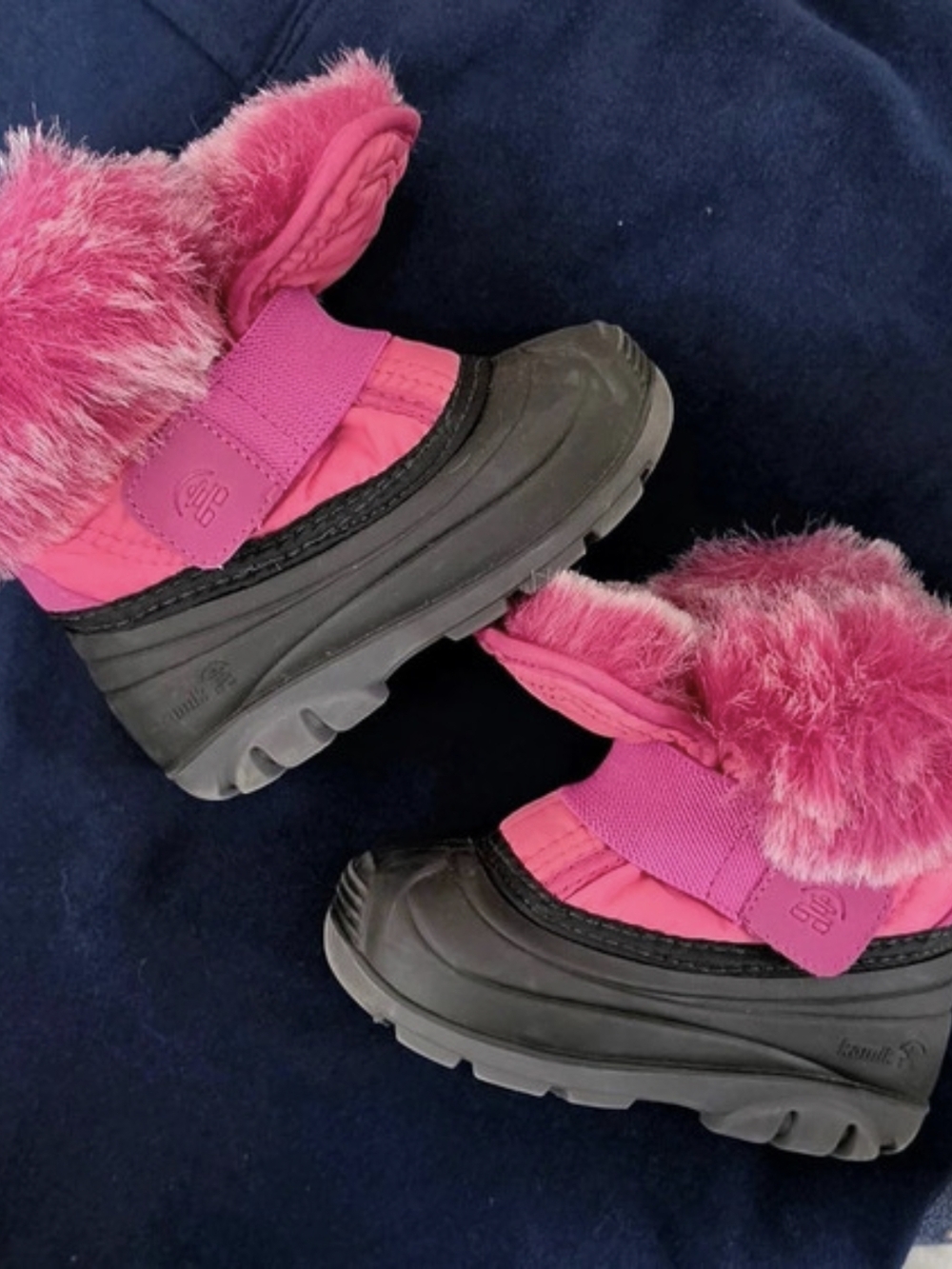 Kamik Snowbug Kids Winter Boots Pink & Black Girls US 7